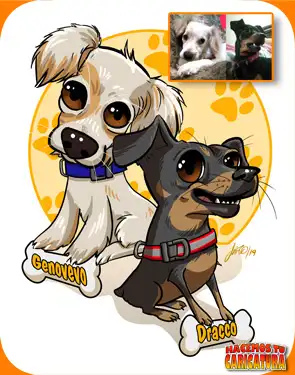 perritos caricaturizados, hechos con una foto