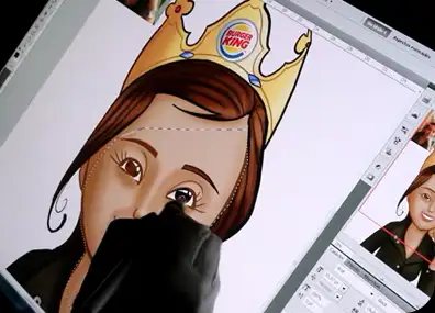 Una divertida caricatura digital creada a partir de una foto, con un estilo único y personalizado. La imagen muestra una caricatura hecha a partir de una foto y es una opción perfecta para regalos únicos y personalizados