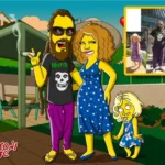 caricatura personalizada, familiar en estilo de los personajes de los simpson, caricatura simpsonizada, una caricatura de Simpsoniarte