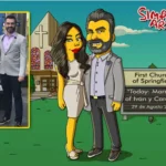 caricatura personalizada en la iglesia de los simpson, una caricatura de Simpsoniarte