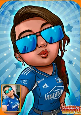 Caricatura chica camiseta millonarios